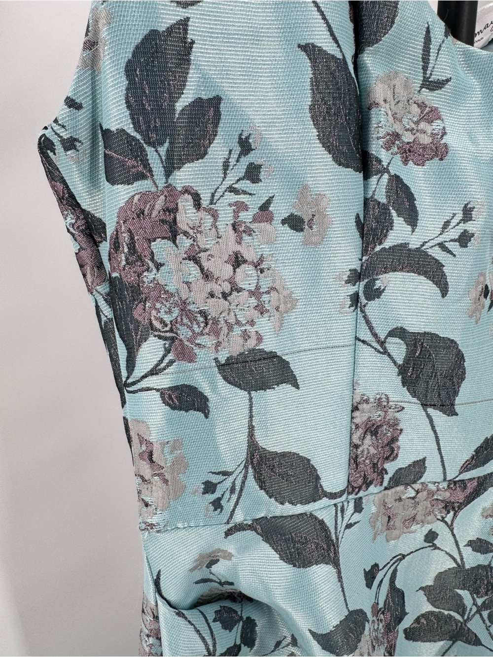 Katie May One-Shoulder Light Blue Floral Jacquard Gown - Picture 12 of 15